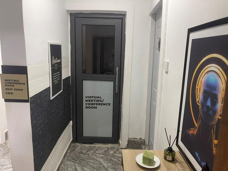 Entrance to the virtual meeting and conference room at 32, Aliero Crescent, Kubwa.