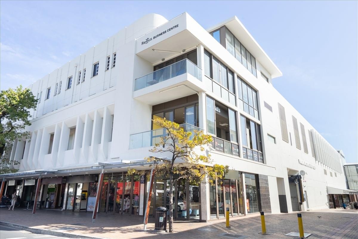 Exterior view of the white modern facade at Office 301, 3rd Floor, Eikestad Mall.